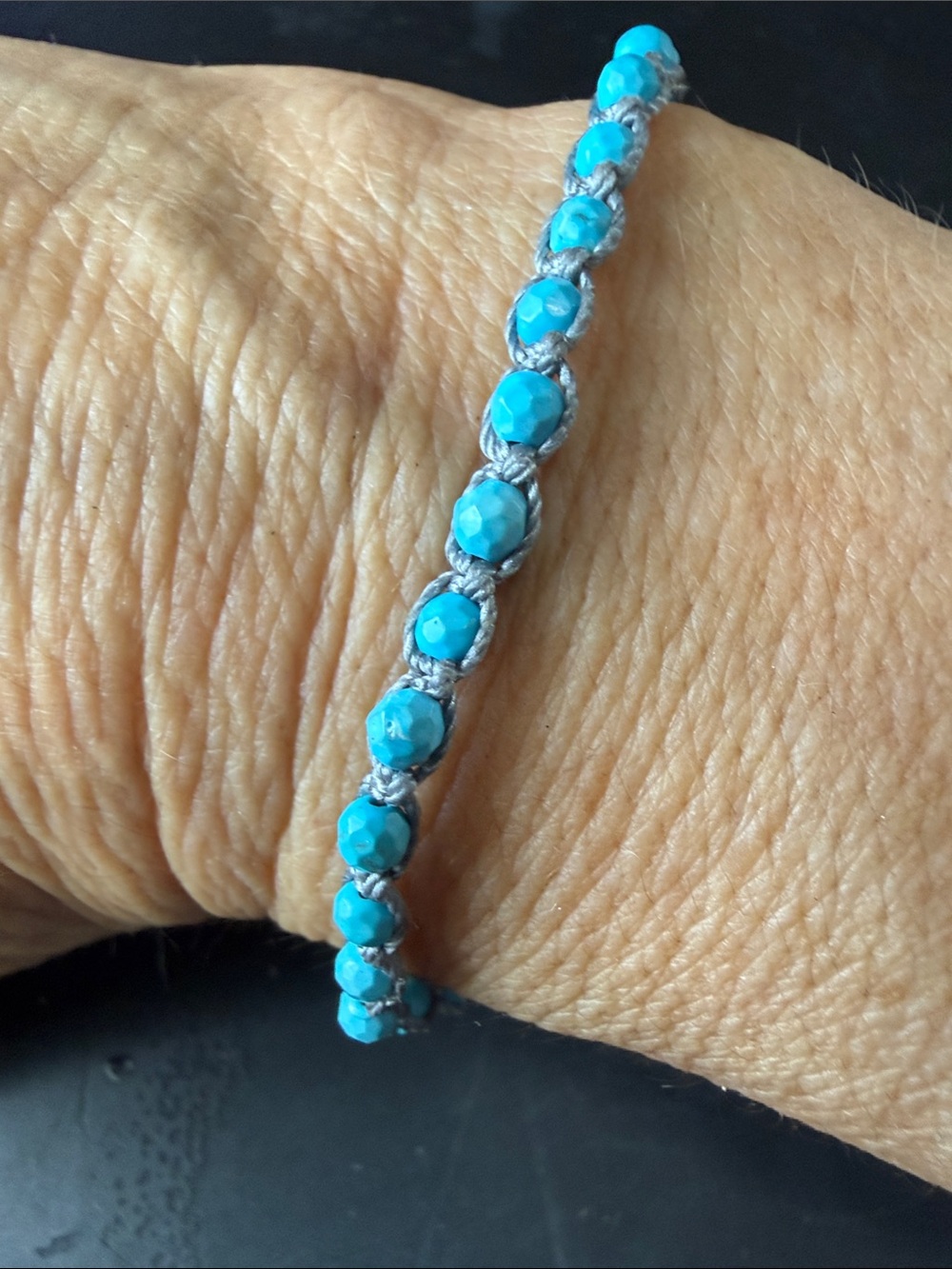 Turquoise Bead Macrame Bracelet - Unbranded Hand made